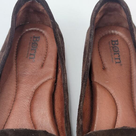 Born Kasa 11M Brown Suede Loafer Slip On Moccasins Rubber Sole Comfort Casual - Picture 12 of 12